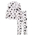 Cute Pajama Sets for Women Fashion Cow Print Sleepwear Button Long Sleeve Tops and Pants Pj Set Warm and Cozy Loungewear