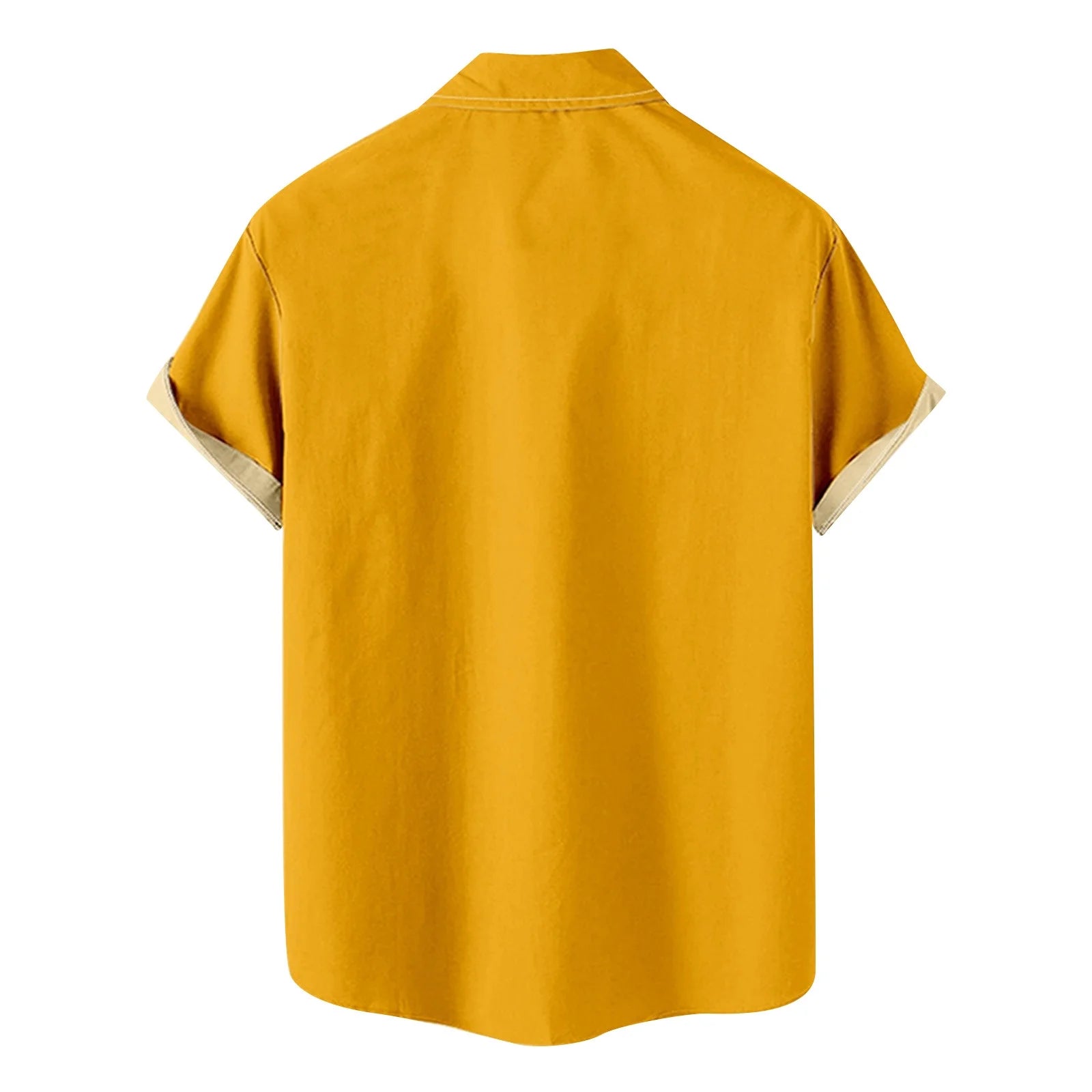 Mens Hawaii Shirts Big and Tall Summer Casual Loose Lapel Color Block Tops Tee Tops Beach Shirts with Pockets S-4XL