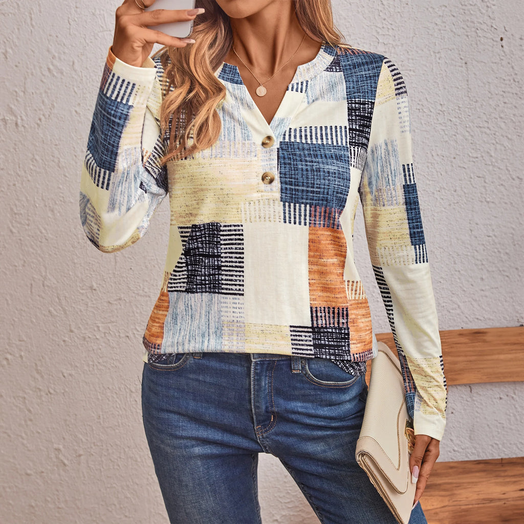Henley Blouses for Women Long Sleeve Shirts Fall Fashion Dressy Casual Tops Cute Work Outfits Clothes