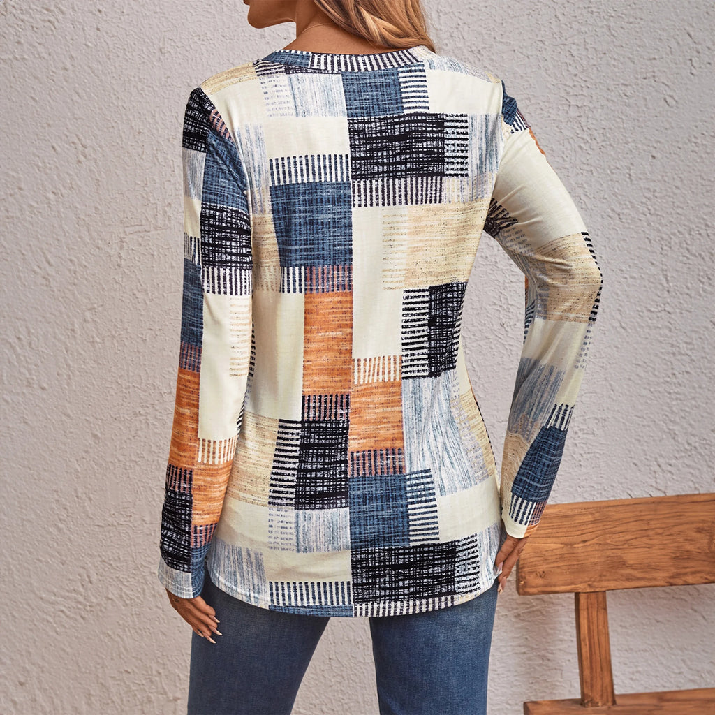 Henley Blouses for Women Long Sleeve Shirts Fall Fashion Dressy Casual Tops Cute Work Outfits Clothes