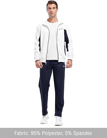 Mens Tracksuit 2 Piece Set Full Zip Jacket and Jogging Pants Casual Athletic Outfit