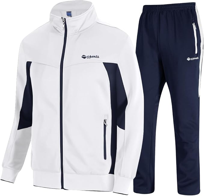 Mens Tracksuit 2 Piece Set Full Zip Jacket and Jogging Pants Casual Athletic Outfit