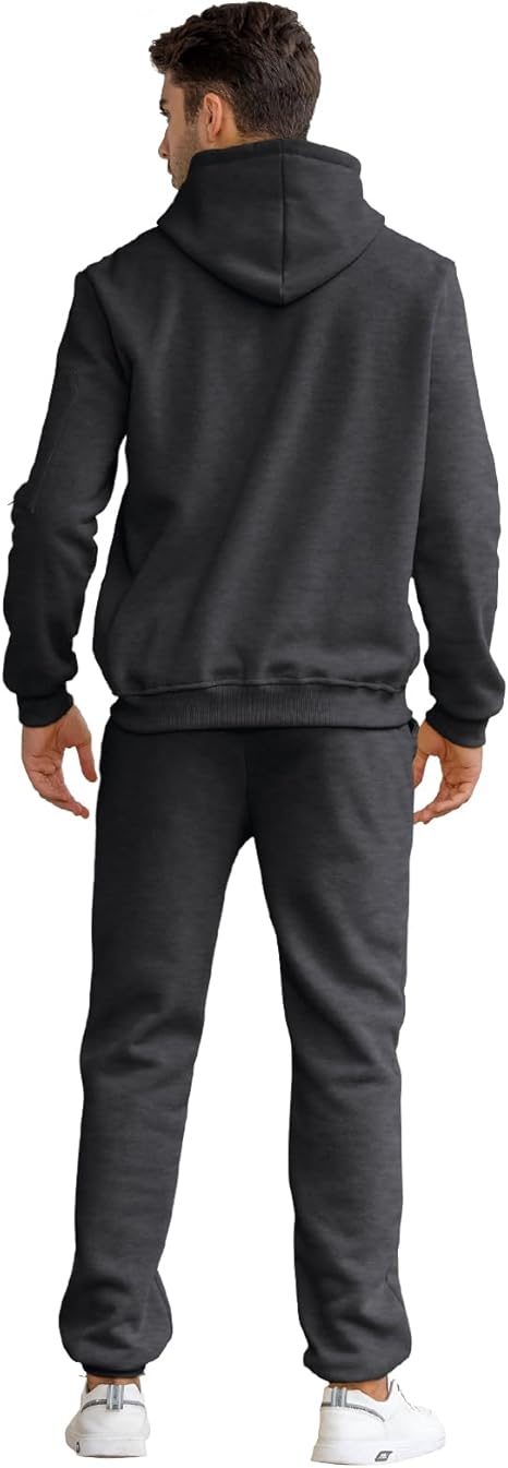 Mens 2 Piece Sweatsuit Set Hoodie Jogging Tracksuit Casual Athletic Outfit