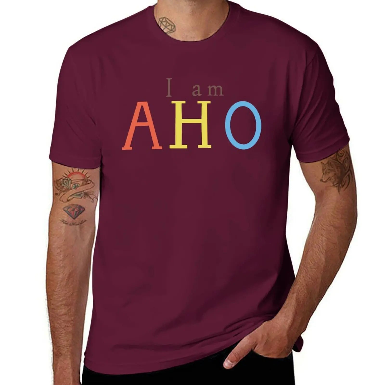 Yuru Yuri: I Am AHO T-Shirt Anime Customizeds Mens T Shirt