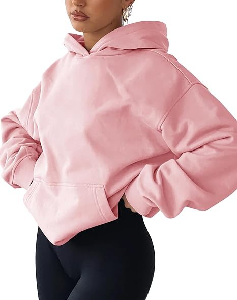 Womens Fleece Hoodie  Loose Fit Pullover Sweatshirt with Pocket