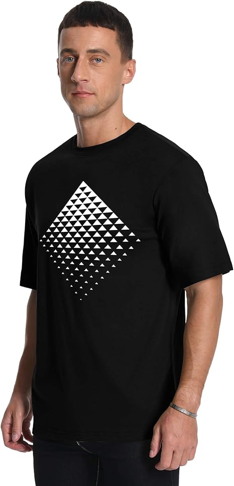 Geometric Graphic T-Shirt  Triangle Gradient Casual Tee