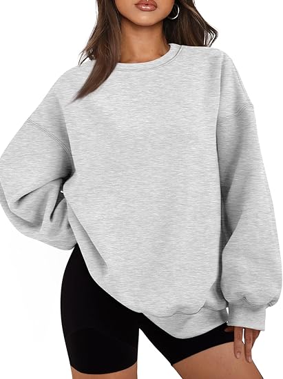 Women's Oversized Fleece Sweatshirt  Crewneck Casual Pullover Top