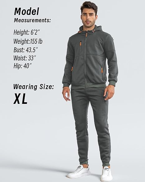 Mens 2 Piece Sweatsuit Hoodie Jogging Tracksuit Casual Athletic Outfit