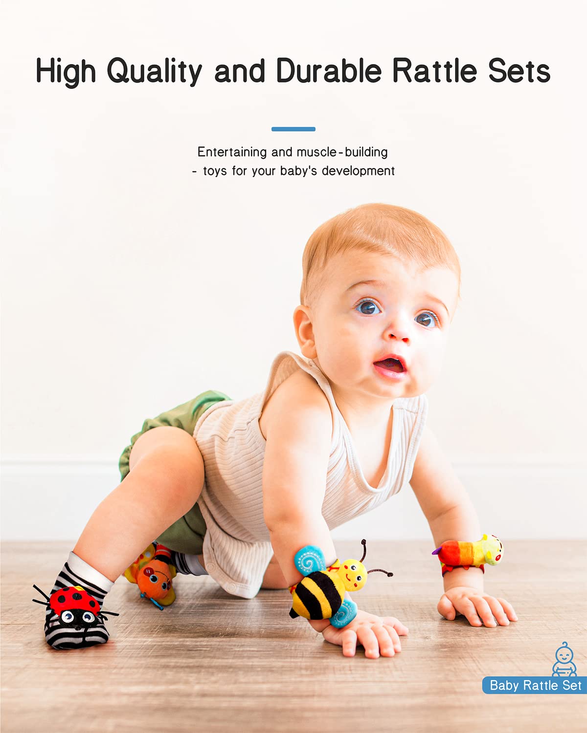 Baby Wrist Rattle Socks Foot Finder Toy Set