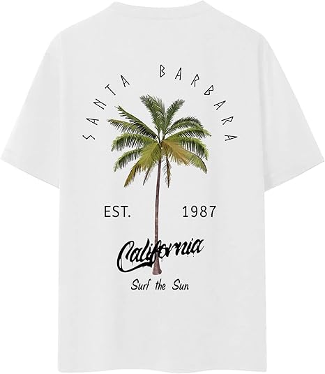 Palm Tree Graphic T-Shirt  Cotton California Summer Tee