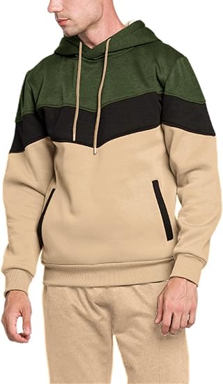 Mens Hoodie Tracksuit 2 Piece Set Athletic Casual Sweatshirt and Joggers Outfit