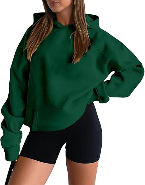 Womens Basic Hoodie  Long Sleeve Pullover Sweatshirt with Pocket
