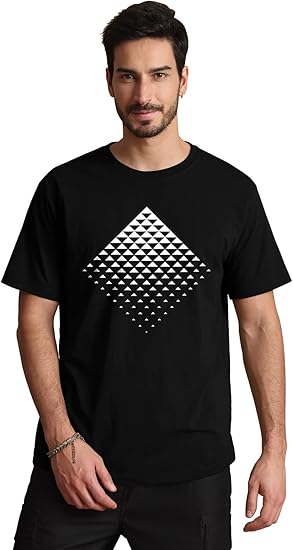 Geometric Graphic T-Shirt  Triangle Gradient Casual Tee