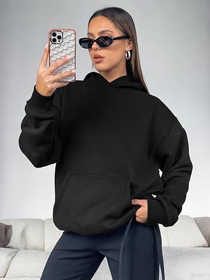 Women's Oversized Fleece Hoodie  Casual Pullover Sweatshirt Top