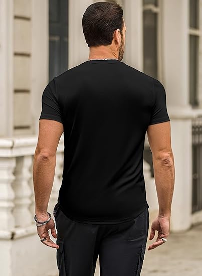 Slim Fit Muscle T-Shirt  Longline Gym Workout Tee