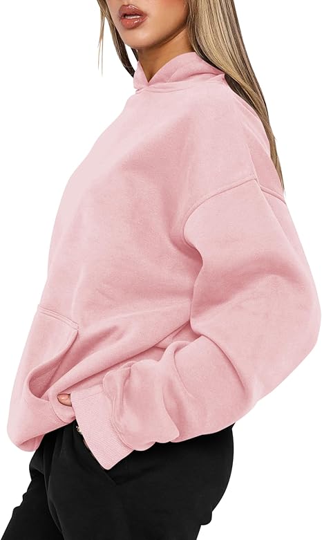 Womens Fleece Hoodie  Loose Fit Pullover Sweatshirt with Pocket