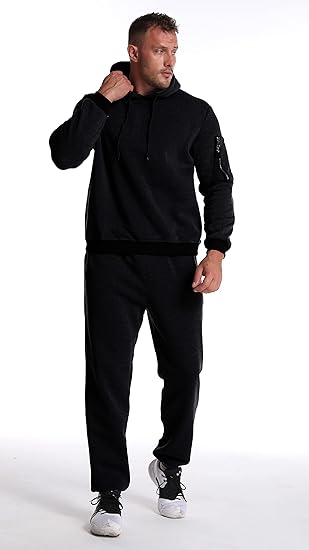 Mens 2 Piece Sweatsuit Set Hoodie Jogging Tracksuit Casual Athletic Outfit