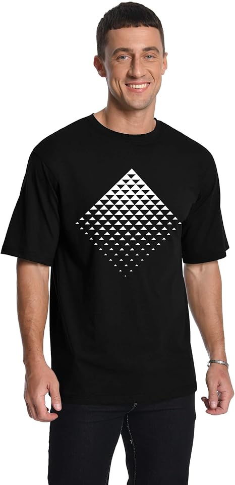 Geometric Graphic T-Shirt  Triangle Gradient Casual Tee
