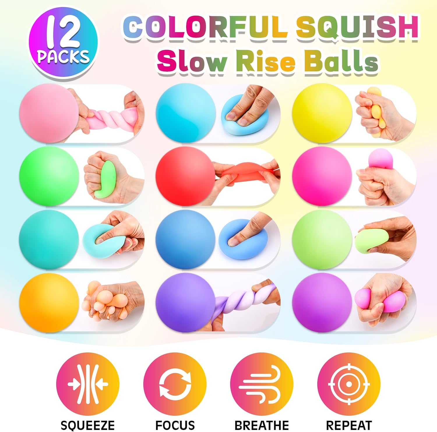 Slow Rising Stress Balls Soft Squeeze Toy Set