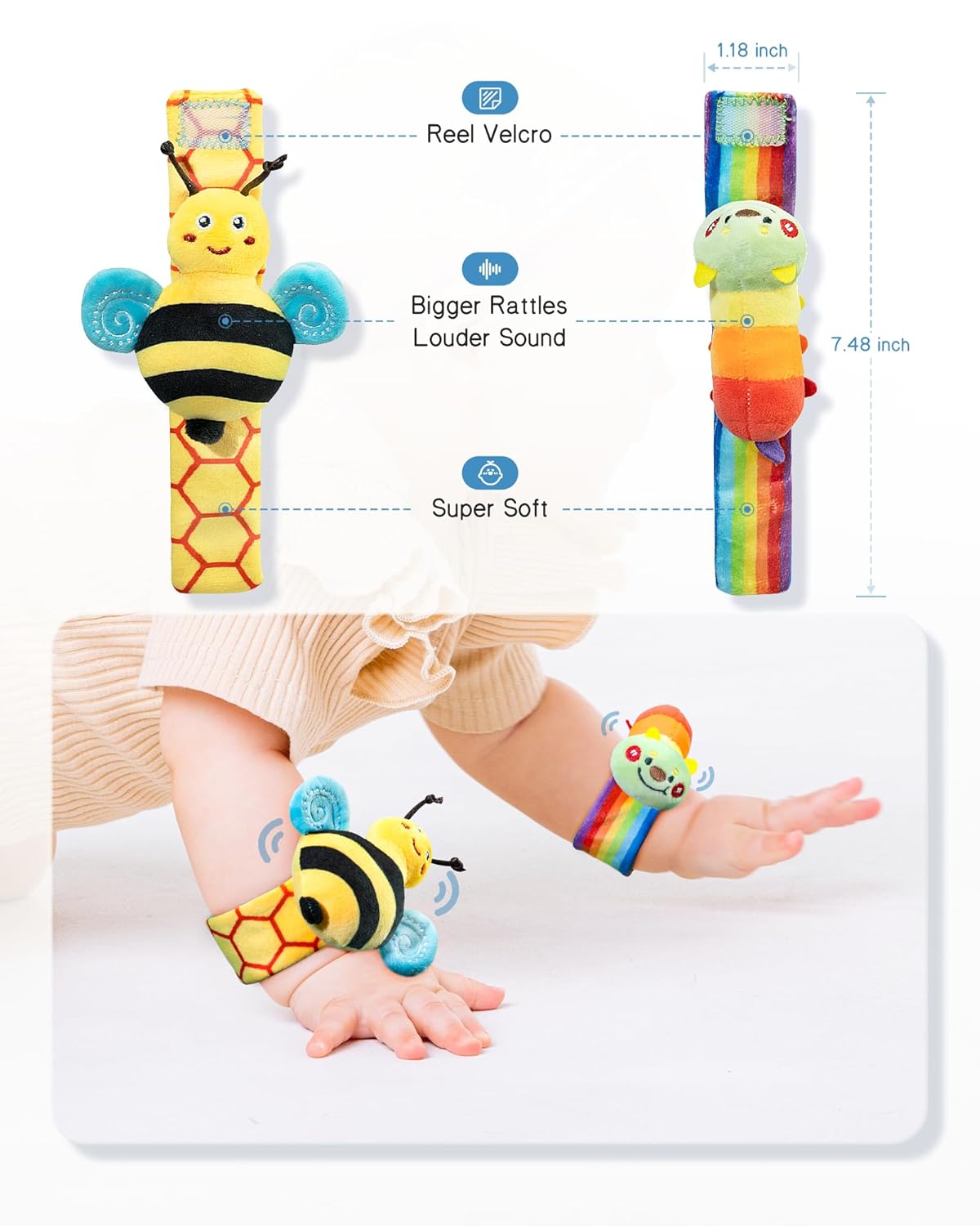 Baby Wrist Rattle Socks Foot Finder Toy Set
