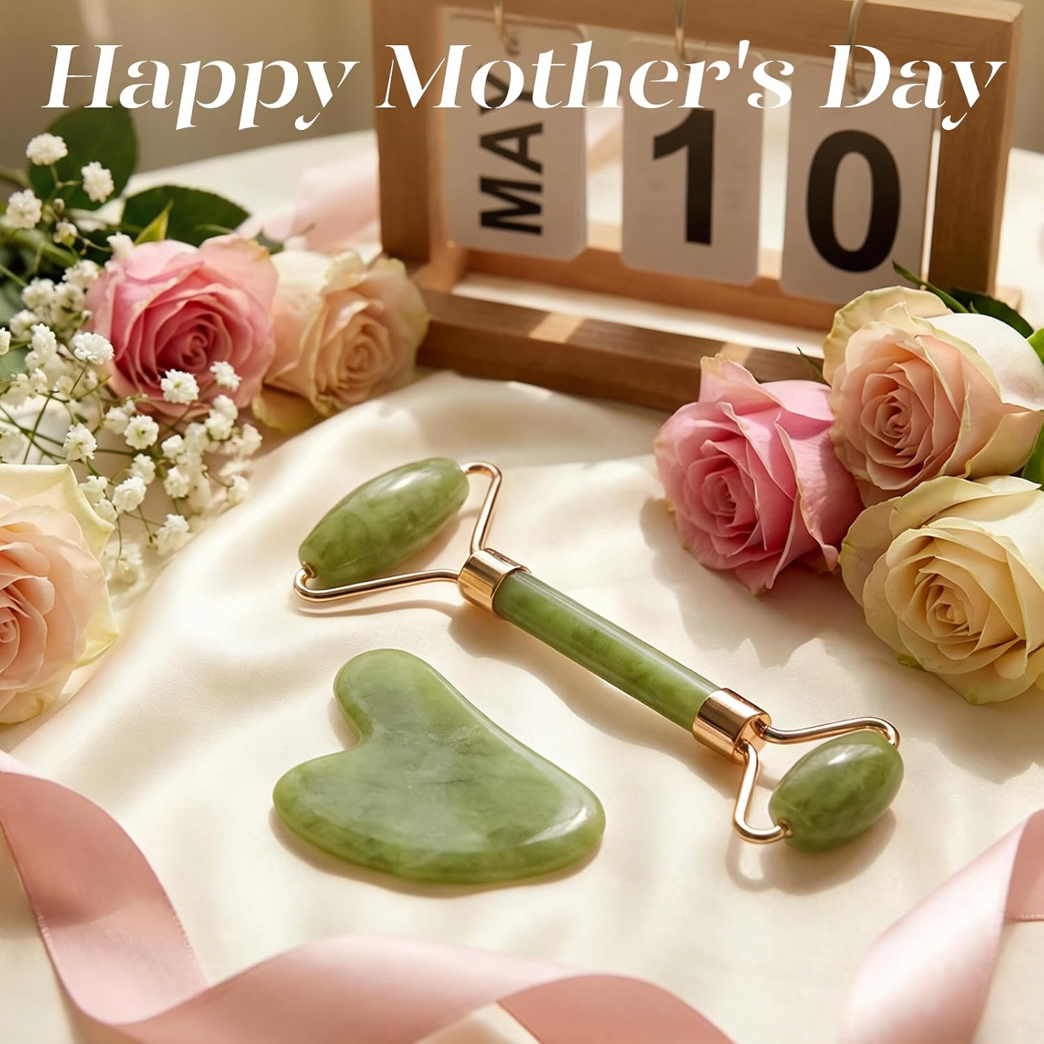 Jade Roller & Gua Sha Facial Tool Set