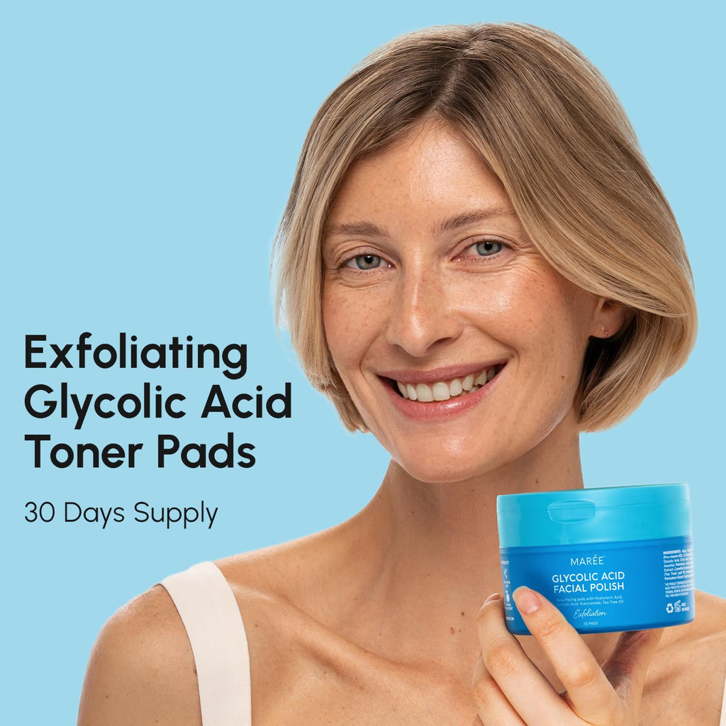 Glycolic Acid Exfoliating Pads  Acne & Pore Cleansing