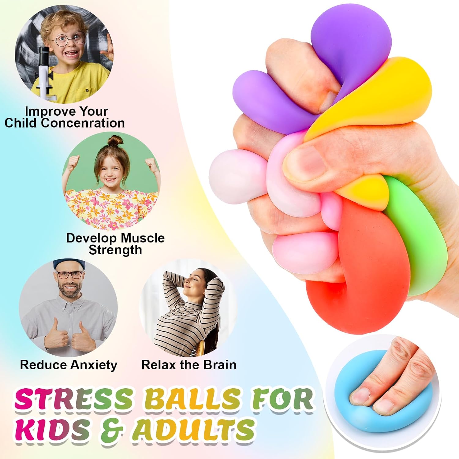 Slow Rising Stress Balls Soft Squeeze Toy Set