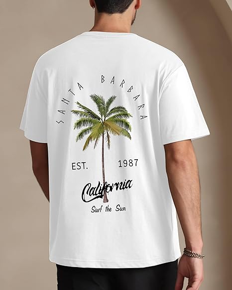 Palm Tree Graphic T-Shirt  Cotton California Summer Tee