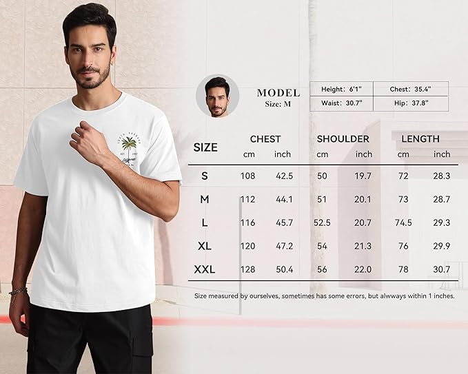 Palm Tree Graphic T-Shirt  Cotton California Summer Tee