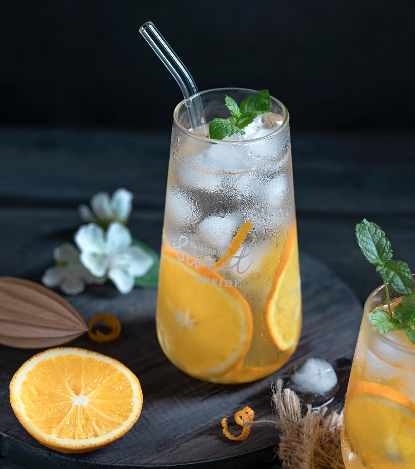 Reusable Glass Drinking Straws Set with Brushes ( 12 Pcs Pack )