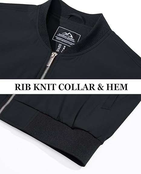 Mens Lightweight Bomber Jacket  Casual Full Zip Windbreaker