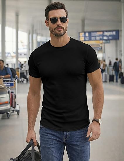 Slim Fit Muscle T-Shirt  Longline Gym Workout Tee