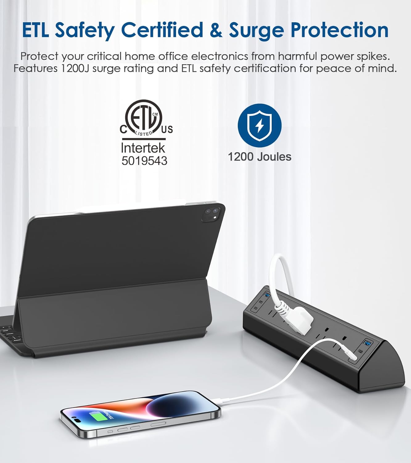 Desk Clamp Power Strip with USB C Ports