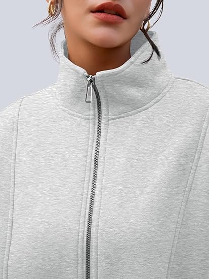 Women's Oversized Quarter Zip Sweatshirt  Fleece Pullover Top