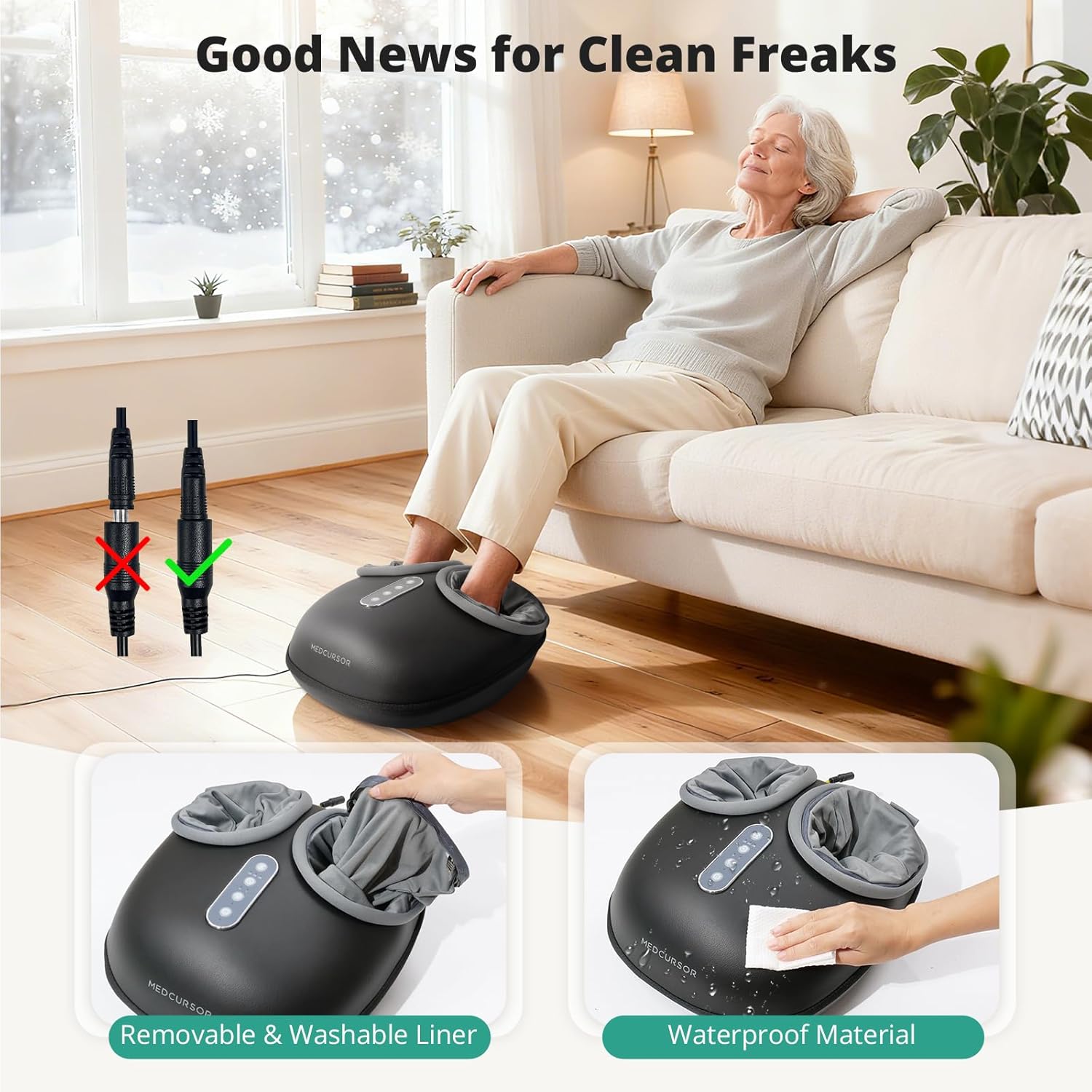 Shiatsu Foot Massager with Heat  Deep Kneading Relief Machine