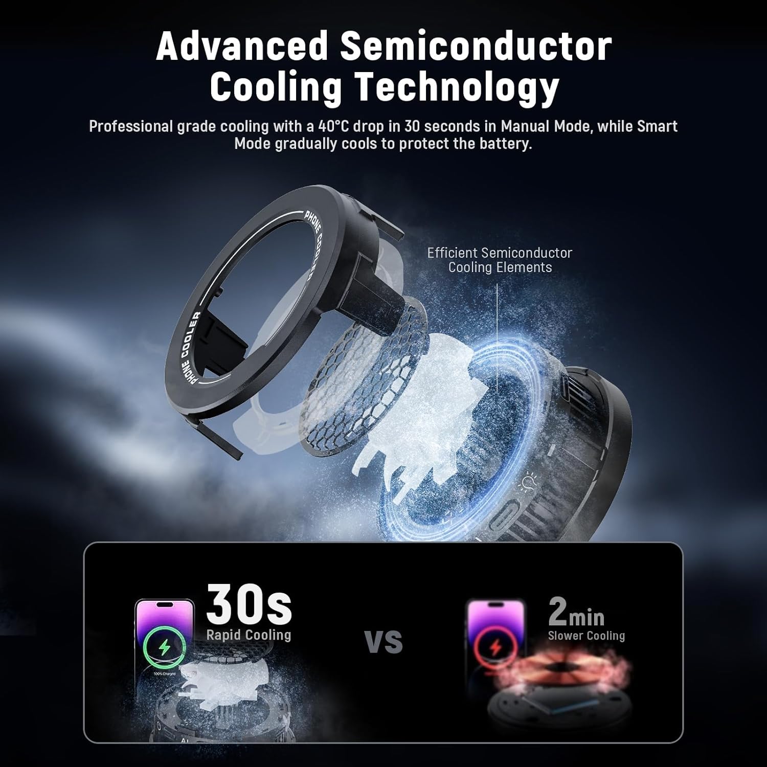 Magnetic Phone Cooler with RGB and Clip