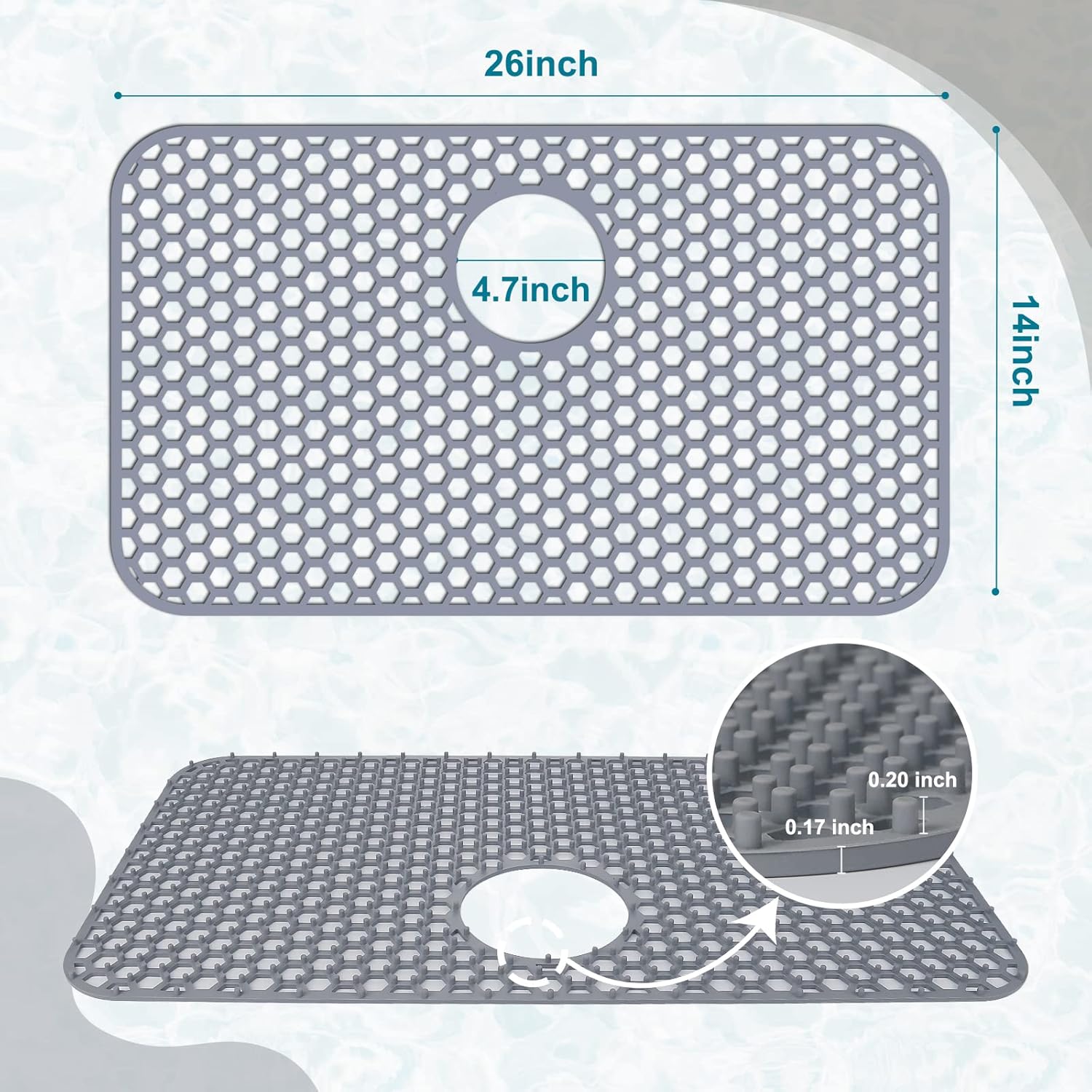 Silicone Sink Protector Mat Heat Resistant Non Slip