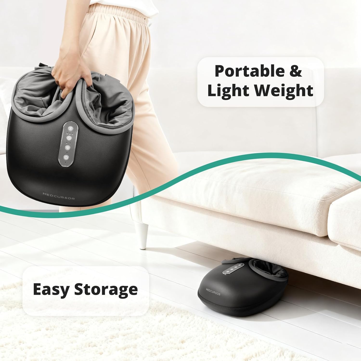 Shiatsu Foot Massager with Heat  Deep Kneading Relief Machine