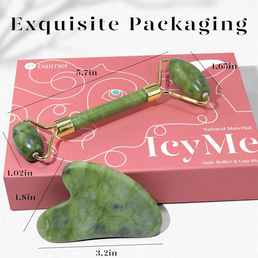 Jade Roller & Gua Sha Facial Tool Set