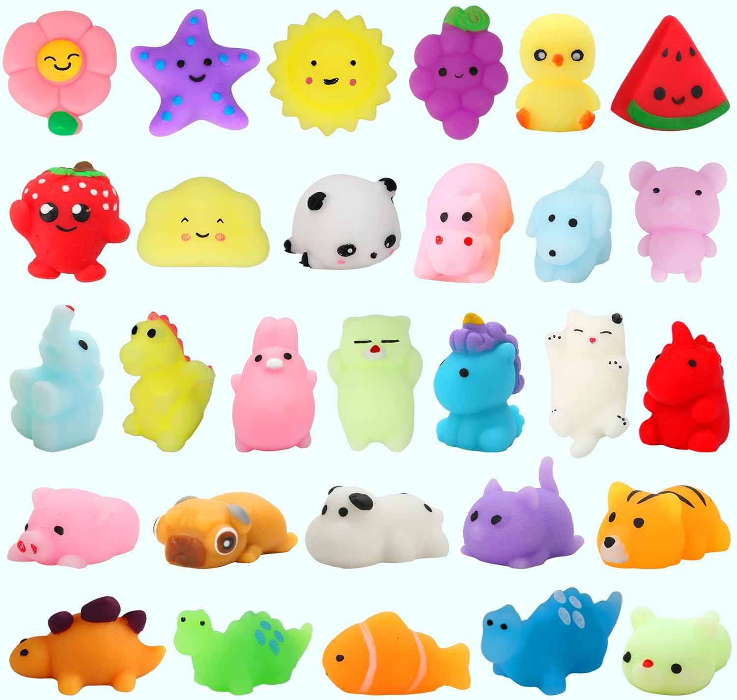 Mini Squishy Toys Bulk Pack Cute Sensory Pack of 30