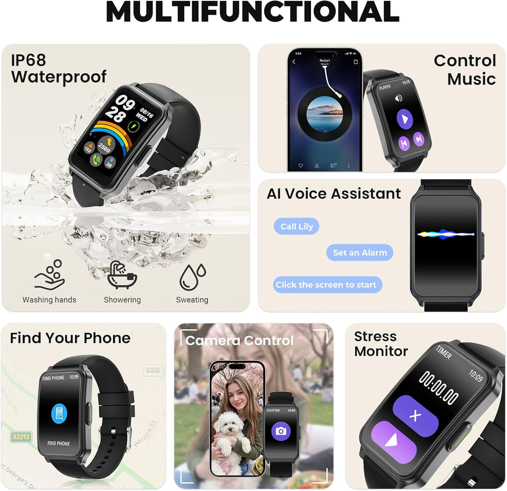 Fitness Tracker Smart Watch with Heart Rate Monitor