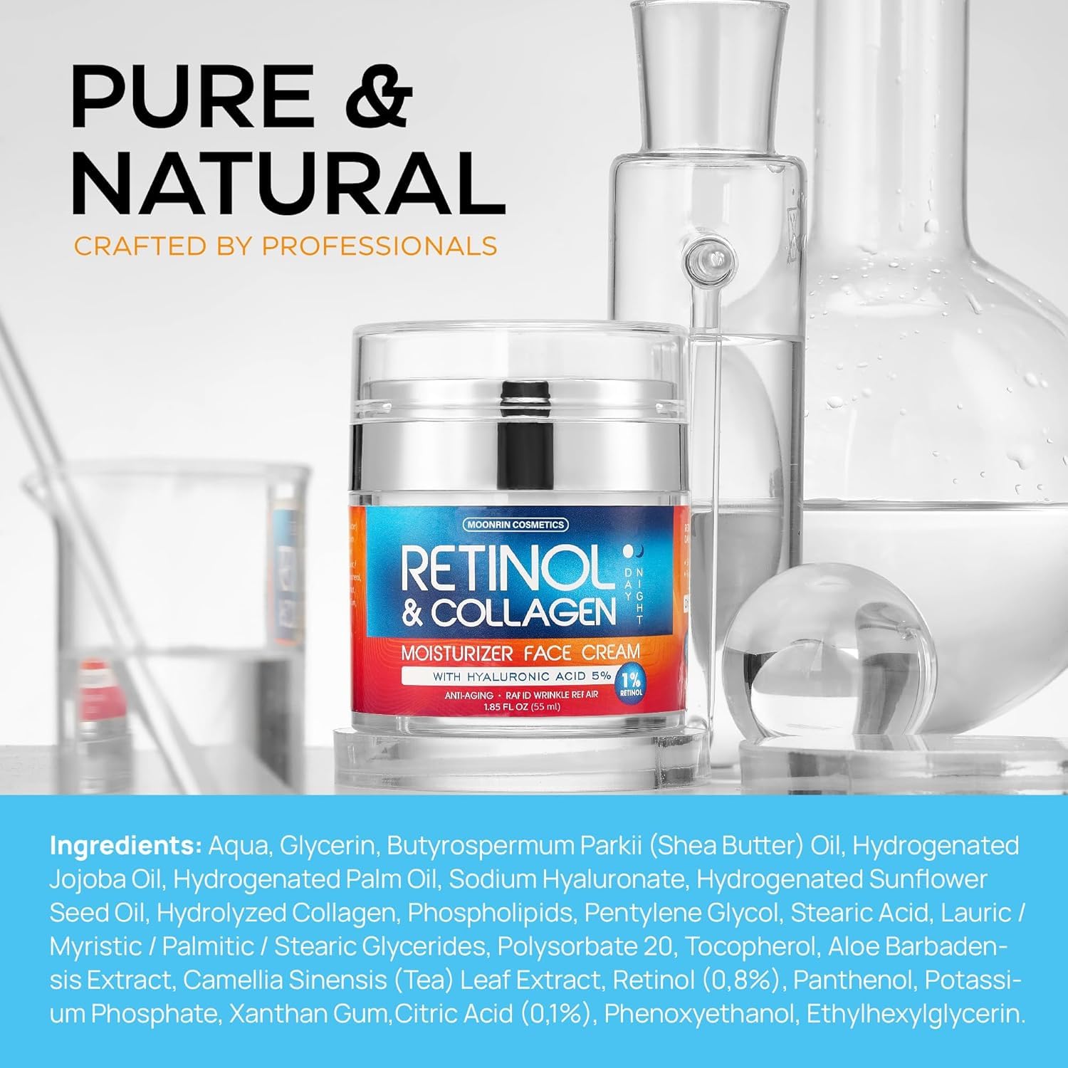 Retinol Face Cream  Anti Aging Moisturizer with Hyaluronic