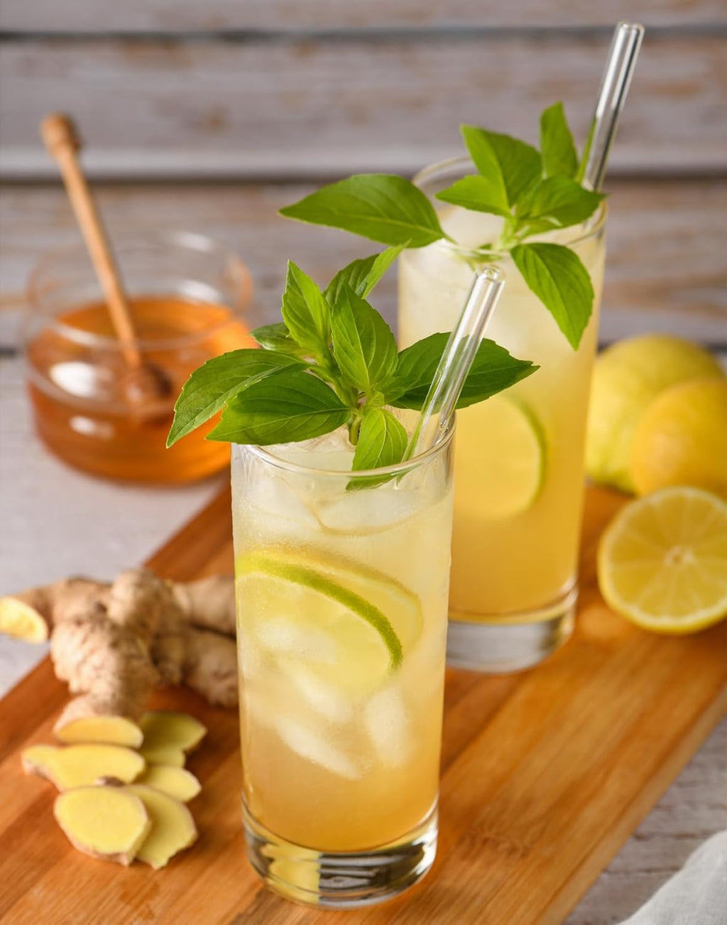 Reusable Glass Drinking Straws Set with Brushes ( 12 Pcs Pack )