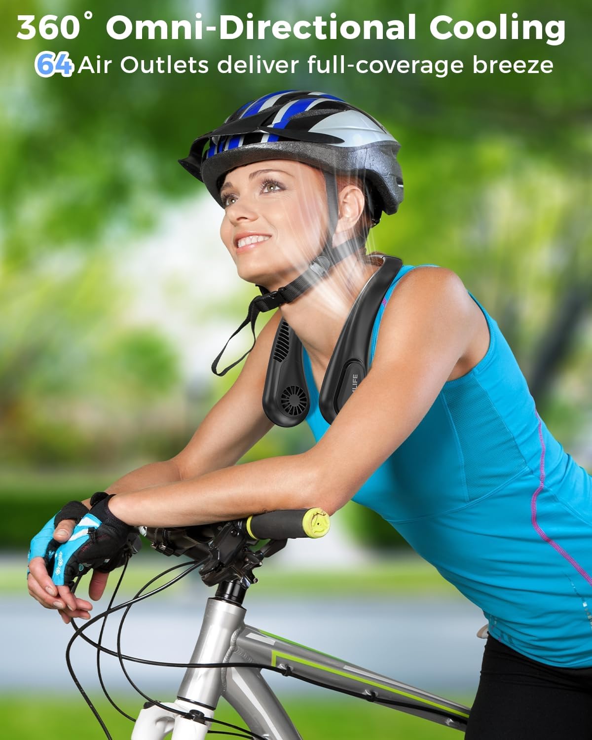 Bladeless Neck Fan with 3 Speeds Rechargeable