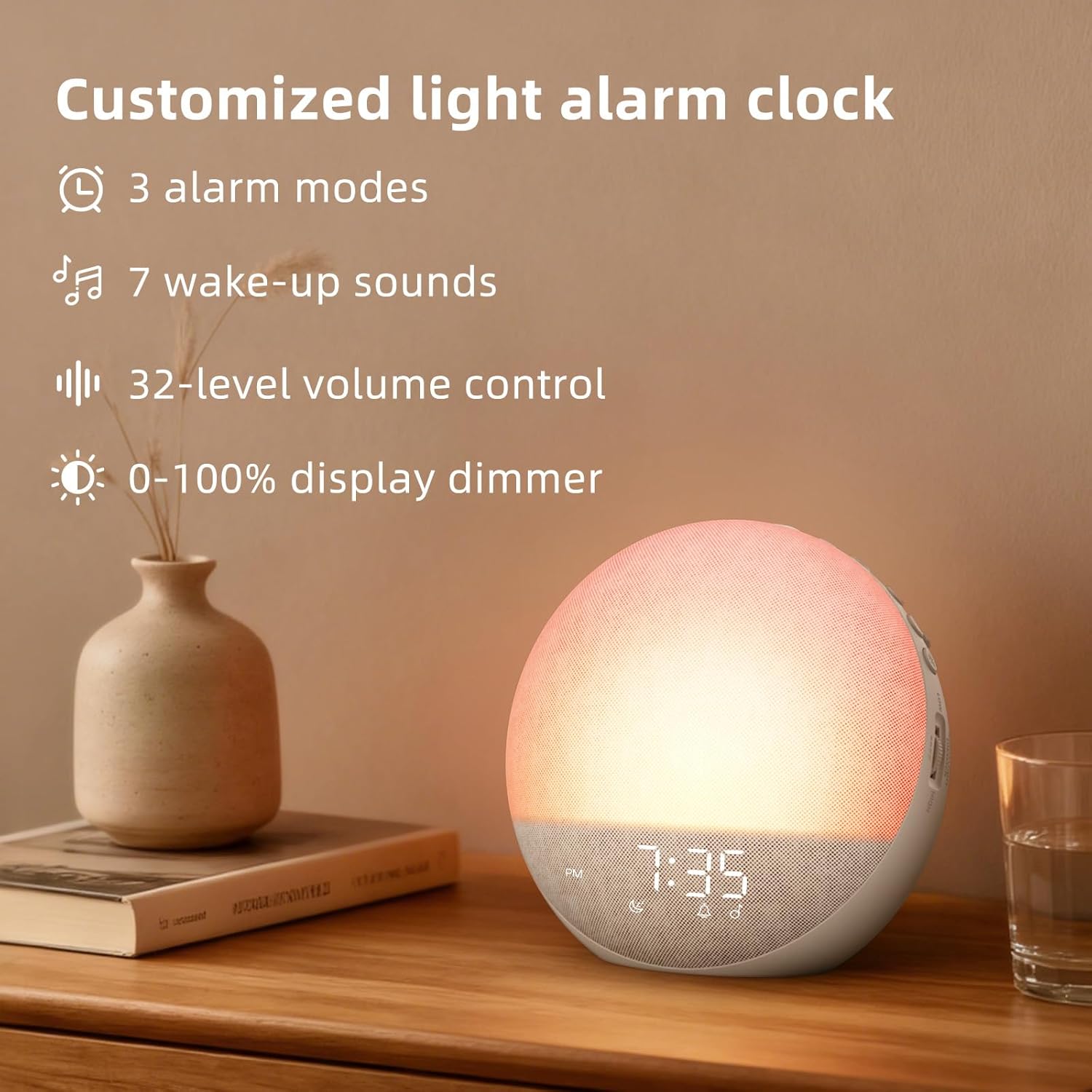 Sunrise Alarm Clock with White Noise & Bluetooth Speaker