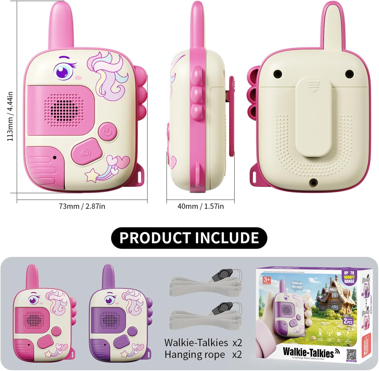 Unicorn Kids Walkie Talkies Toy Two Pack