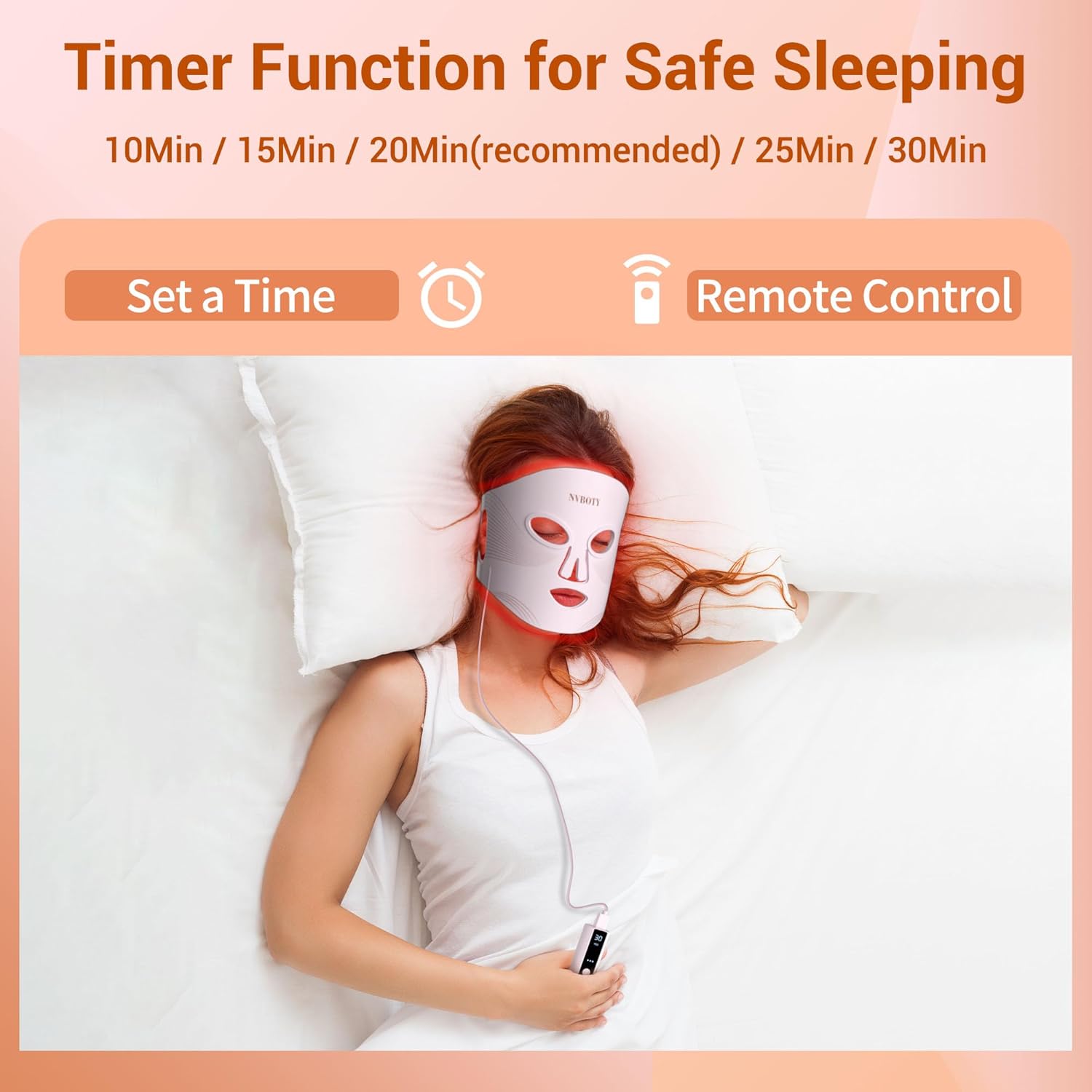 LED Face Mask Light Therapy with 4 Modes