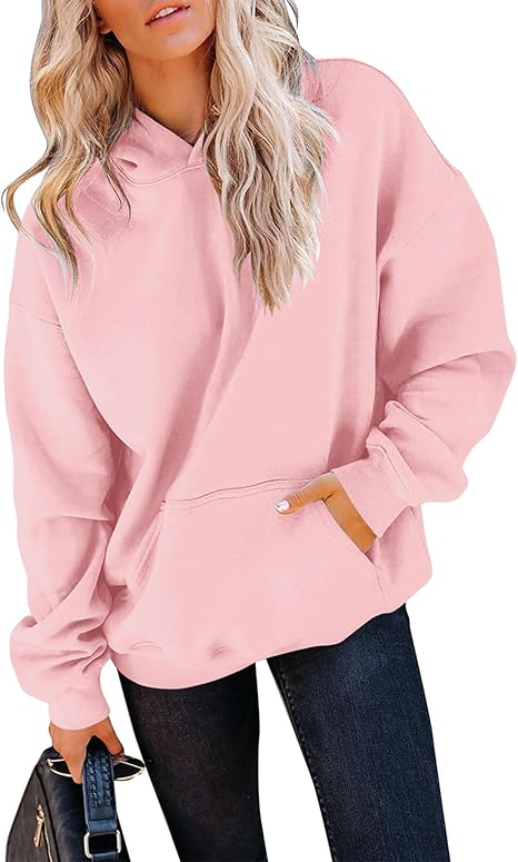 Womens Fleece Hoodie  Loose Fit Pullover Sweatshirt with Pocket