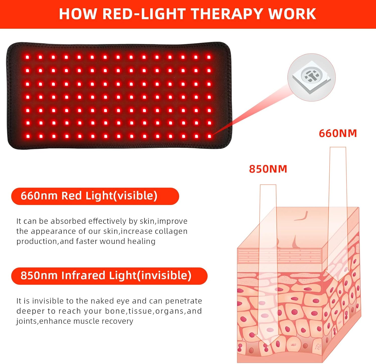 Infrared Red Light Therapy Pad for Pain Relief
