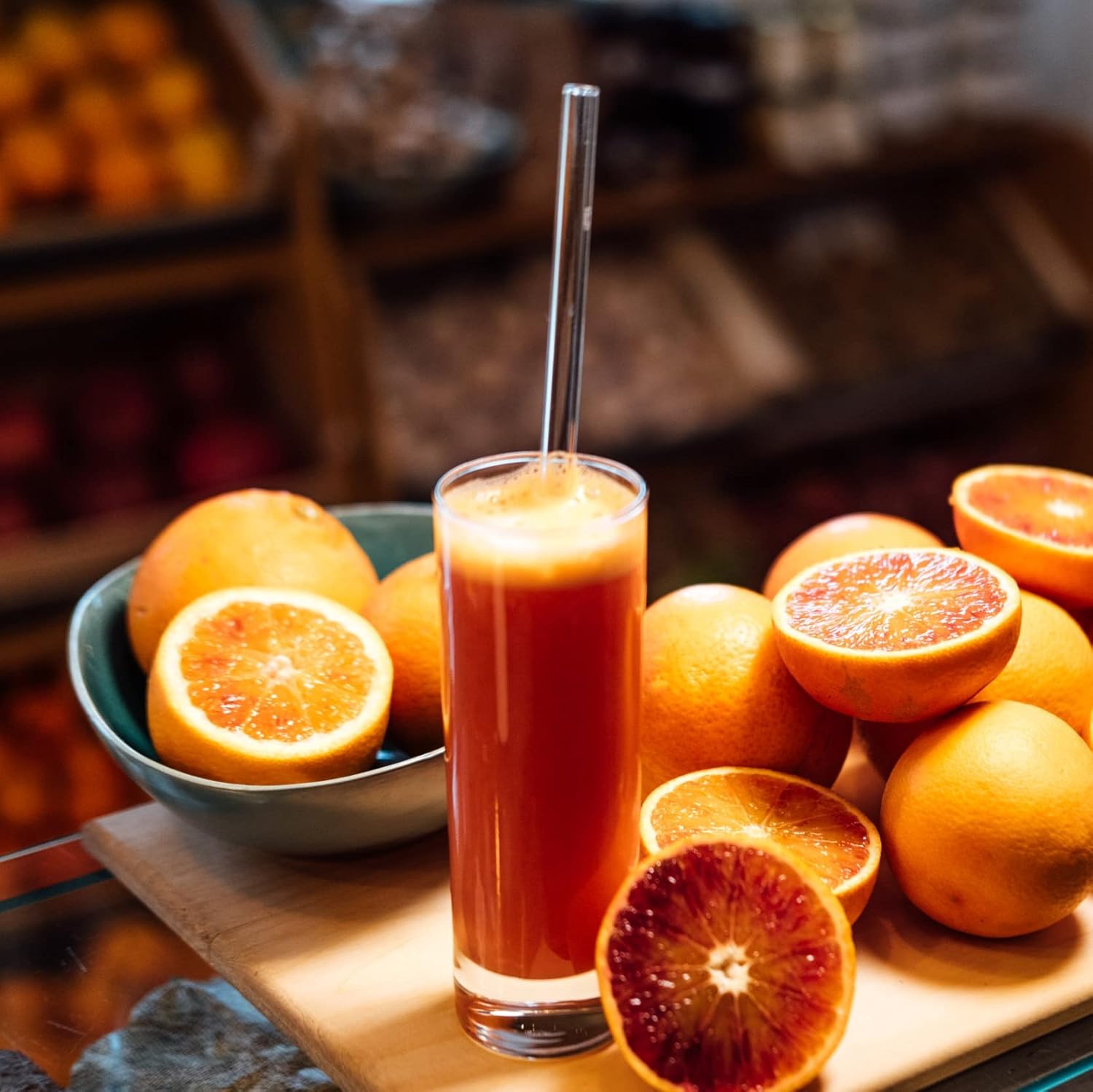 Reusable Glass Drinking Straws Set with Brushes ( 12 Pcs Pack )